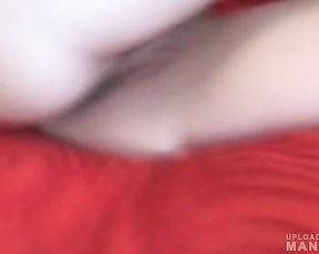 Naughty slim redhead masturbating on camera