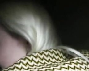 Teen blonde sucking & fucking big doner