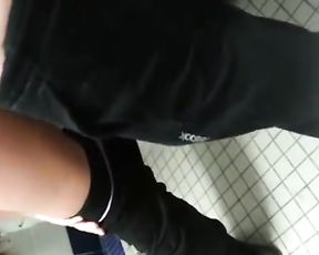 Teen with big ass banged in bathroom