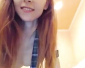 Redhead babe banging herself on webcam (Part 5)